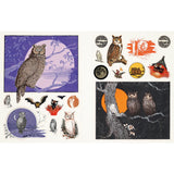 Sticker Emporium Cauldron of Curiosities Sticker Book Collection of owl-themed stickers on a white background