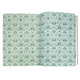 Sticker Emporium: Woodlandia Sticker Book Patterned paper with green floral design on a white background