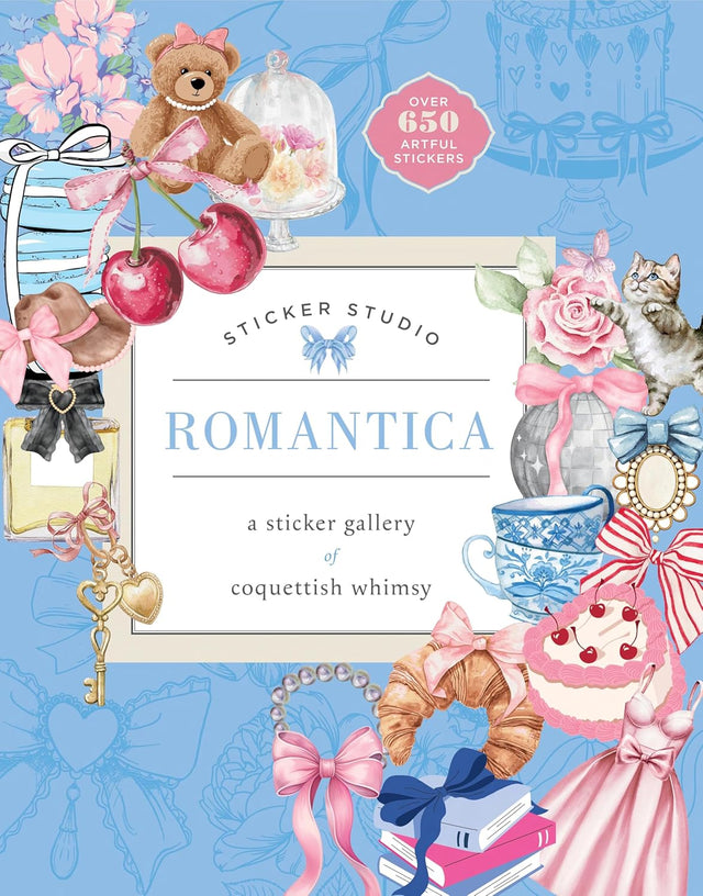 Whether you’re an artist, a decorator, or a sticker collector, Sticker Studio: Romantica will inspire your creativity with more than 650 gorgeous, full-color stickers. This gallery of high-quality sticker art and dreamy quotes celebrates coquette style, softness, and girlhood in gorgeous color. Indulge your imagination in page after page of delicate flowers, adorable bows, elegant cocktails, delectable treats, sweet cherries, Parisian fashion, and so much more with this romantic collection of whimsical
