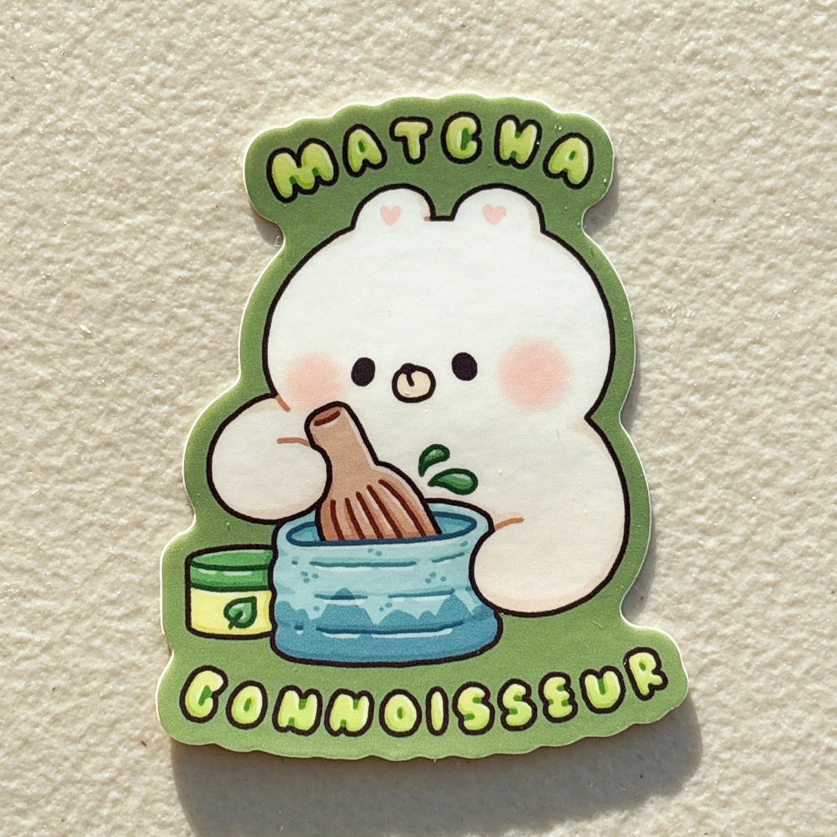 StickyRiceCo - Matcha Connoisseur Rice the Bear Vinyl Sticker