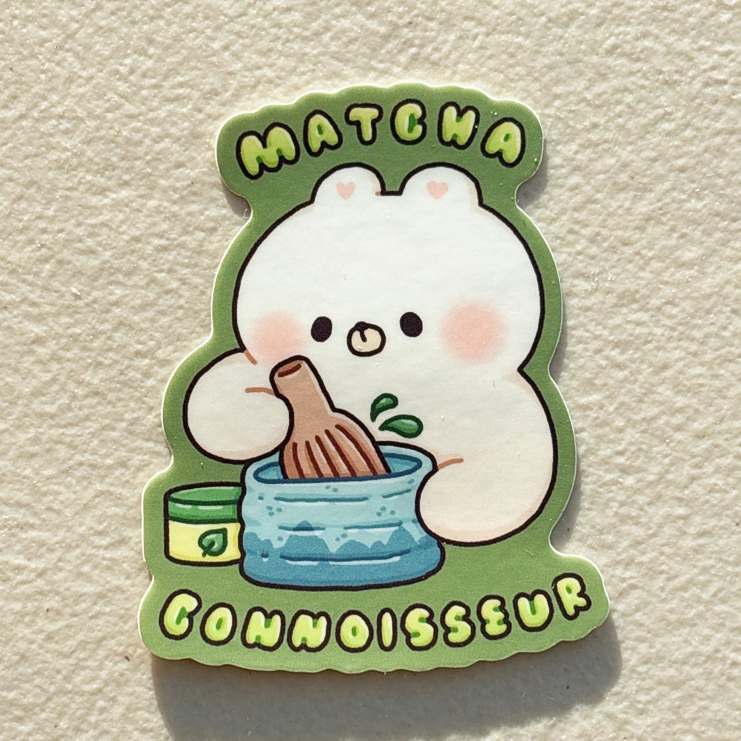 StickyRiceCo - Matcha Connoisseur Rice the Bear Vinyl Sticker