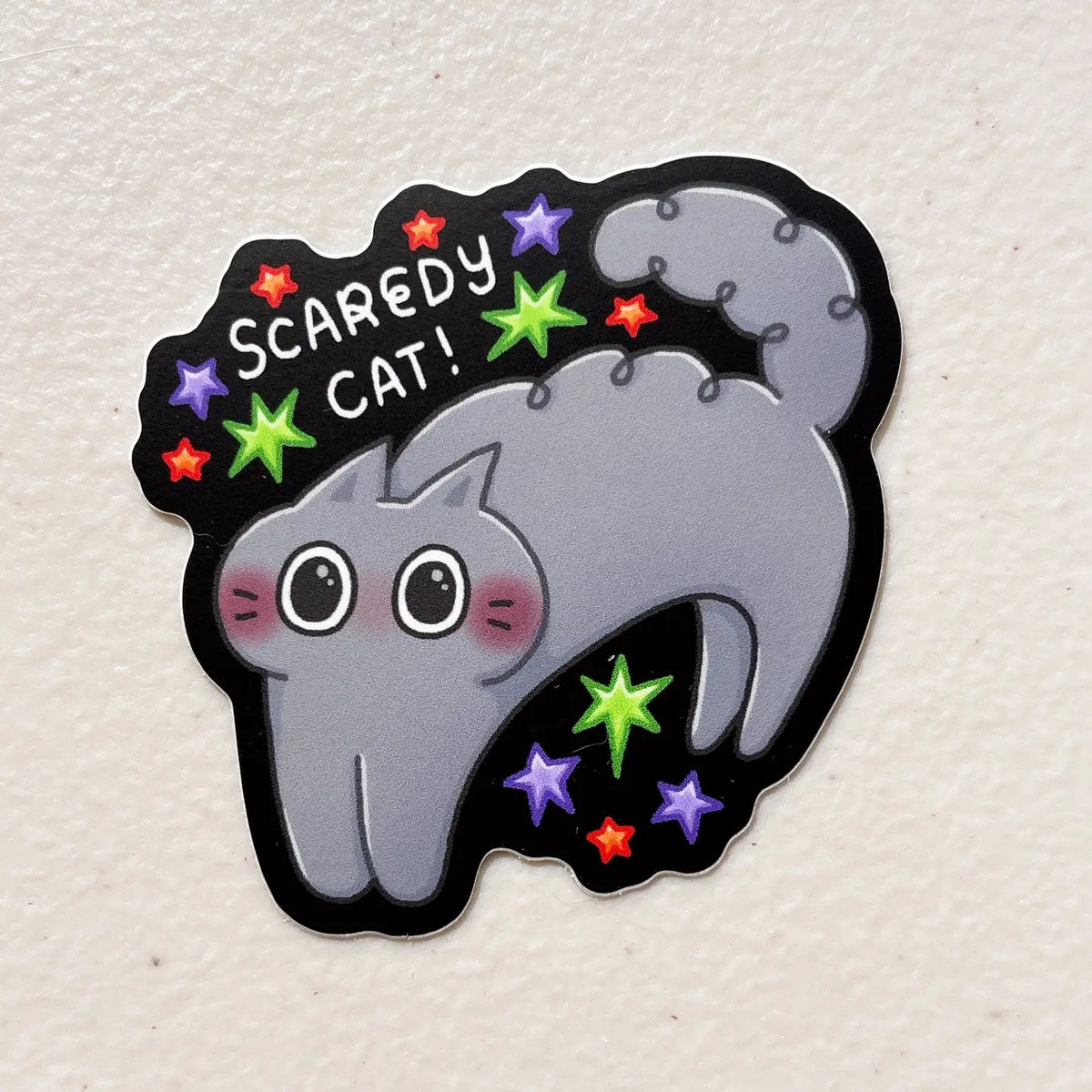 StickyRiceCo - Scaredy Cat Vinyl Sticker

Happy Halloween! Transform your gadgets with these waterproof vinyl stickers. Perfect for laptops, water bottles, and more. The set includes four unique designs at a per-piece price. Add a spooky touch to your items today!

Details:

Heavy duty vinyl
Waterproof
Dimensions of sticker: approx &nbsp;2.6 x 2.7 in
