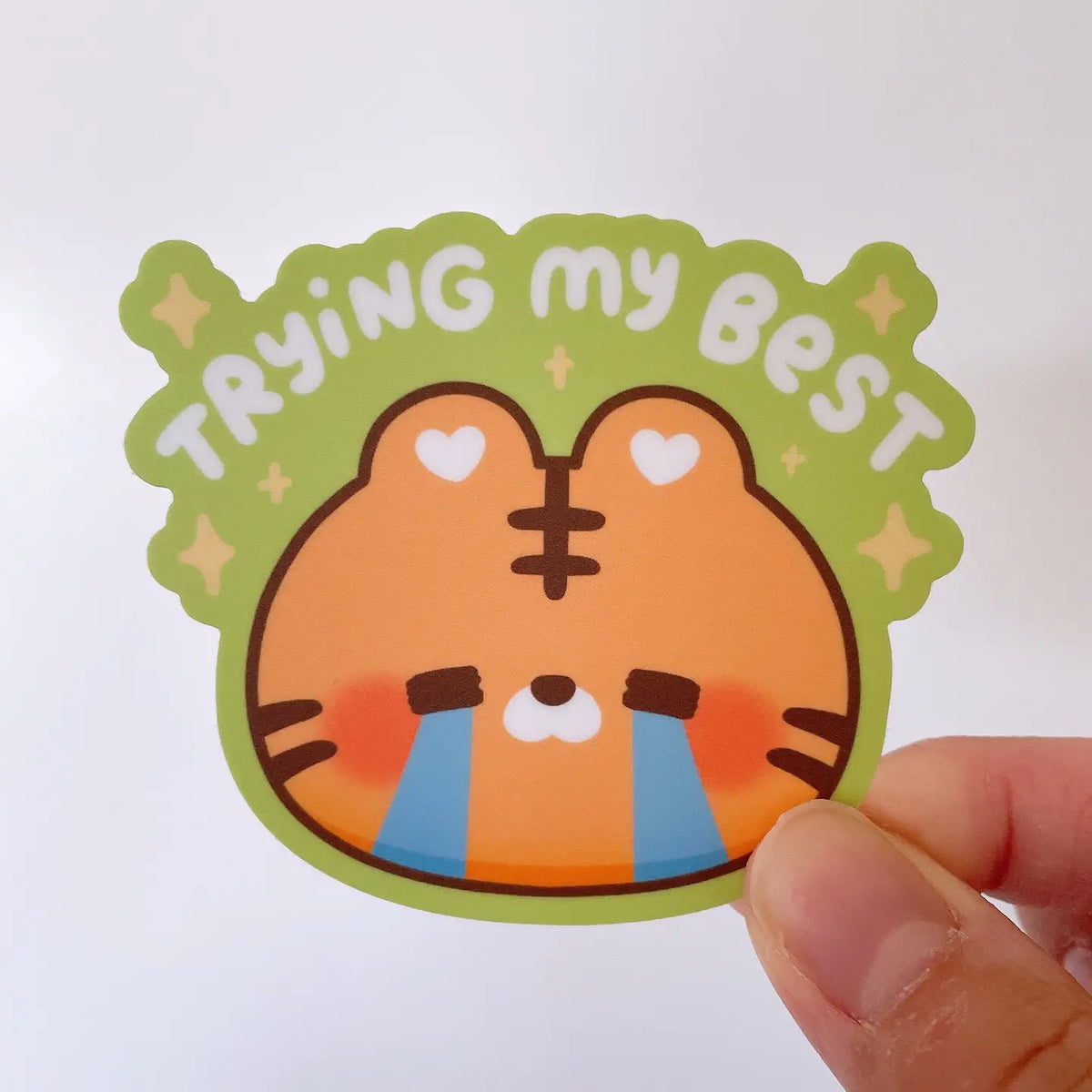 StickyRiceCo - Trying My Best Crying Tiger Vinyl Sticker

Poor tiger is just trying his best! This cute heavy duty waterproof vinyl sticker is perfect for decorating any laptop, water bottle, iPad case, notebook cover, etc!

Details:

Heavy duty vinyl
Waterproof
Dimensions of sticker: approx &nbsp;2.8 x 2.4 in