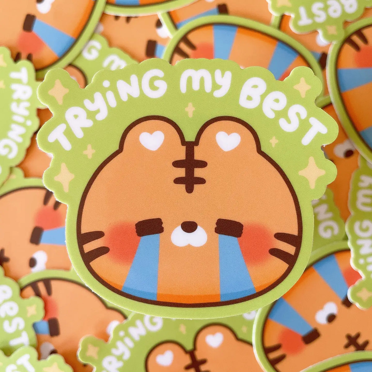 StickyRiceCo - Trying My Best Crying Tiger Vinyl Sticker

Poor tiger is just trying his best! This cute heavy duty waterproof vinyl sticker is perfect for decorating any laptop, water bottle, iPad case, notebook cover, etc!

Details:

Heavy duty vinyl
Waterproof
Dimensions of sticker: approx &nbsp;2.8 x 2.4 in