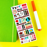 PipStickers are the PERFECT gift for the sticker lover in your life - even if it's you! These unique PVC designs with gold foil accents come on a clear backing and cannot be found anywhere else.

Includes one 3" x 7" sheet of Storytime Station PipStickers and includes the Pipsticks manifesto.