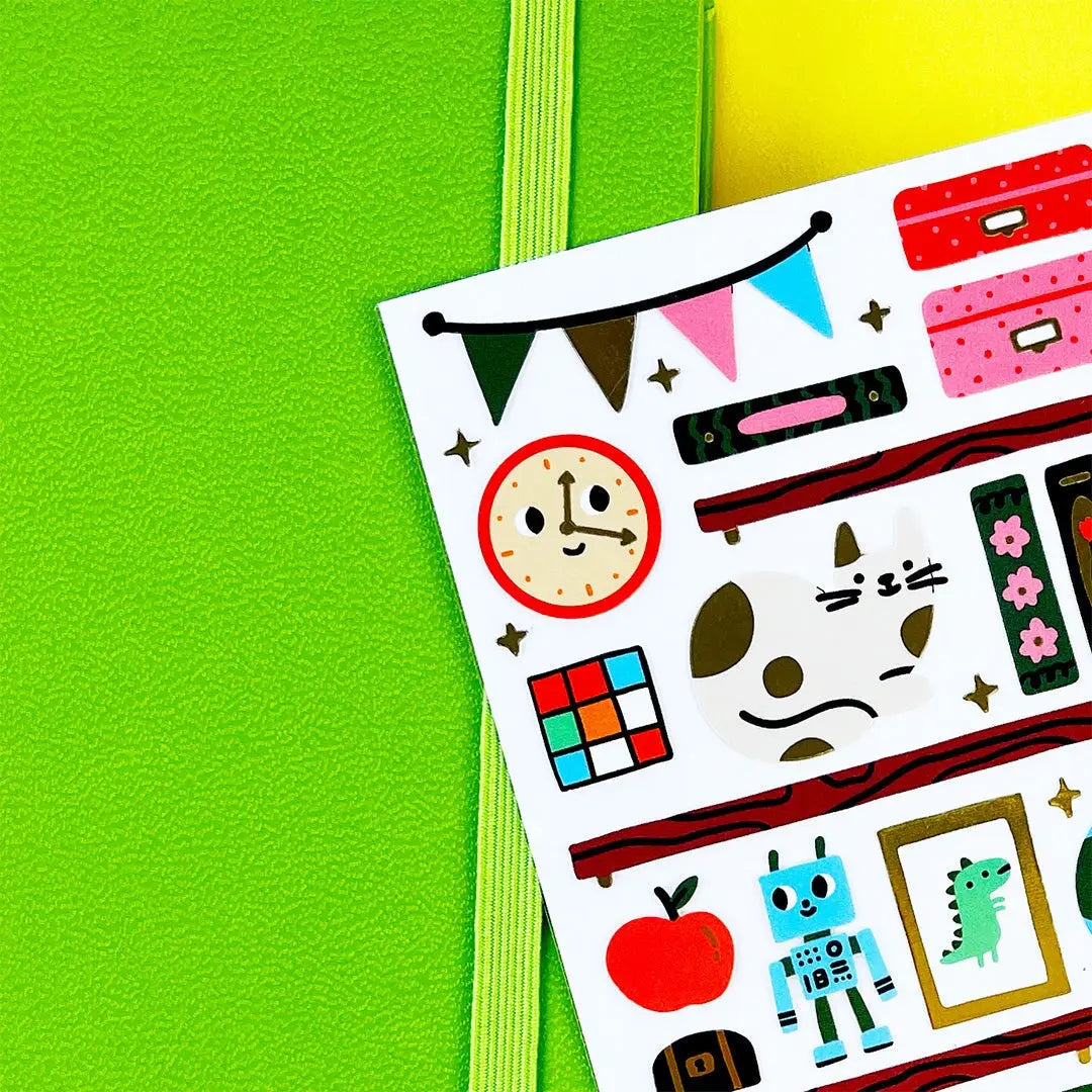 PipStickers are the PERFECT gift for the sticker lover in your life - even if it's you! These unique PVC designs with gold foil accents come on a clear backing and cannot be found anywhere else.

Includes one 3" x 7" sheet of Storytime Station PipStickers and includes the Pipsticks manifesto.