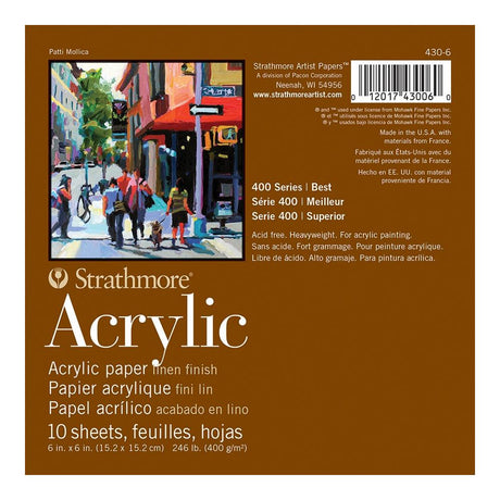 Strathmore 400 Series Acrylic Pad 6"X6"

INTRODUCING STRATHMORE 400 SERIES ACRYLIC PAPER

Textured, heavyweight surface with a linen finish expertly designed to handle thick, layered applications of acrylic paint without buckling or warping. Often a more affordable &amp; portable than traditional canvases, making it a practical choice for both practice &amp; finished pieces.

400 SERIES SURFACES FOR ADVANCED ARTISTS