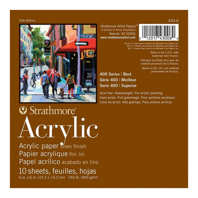 Strathmore 400 Series Acrylic Pad 6"X6"

INTRODUCING STRATHMORE 400 SERIES ACRYLIC PAPER

Textured, heavyweight surface with a linen finish expertly designed to handle thick, layered applications of acrylic paint without buckling or warping. Often a more affordable &amp; portable than traditional canvases, making it a practical choice for both practice &amp; finished pieces.

400 SERIES SURFACES FOR ADVANCED ARTISTS