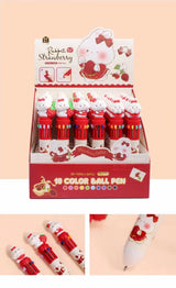Strawberry Bunny Retractable Ballpoint Pen 0.7mm - 10 Colors