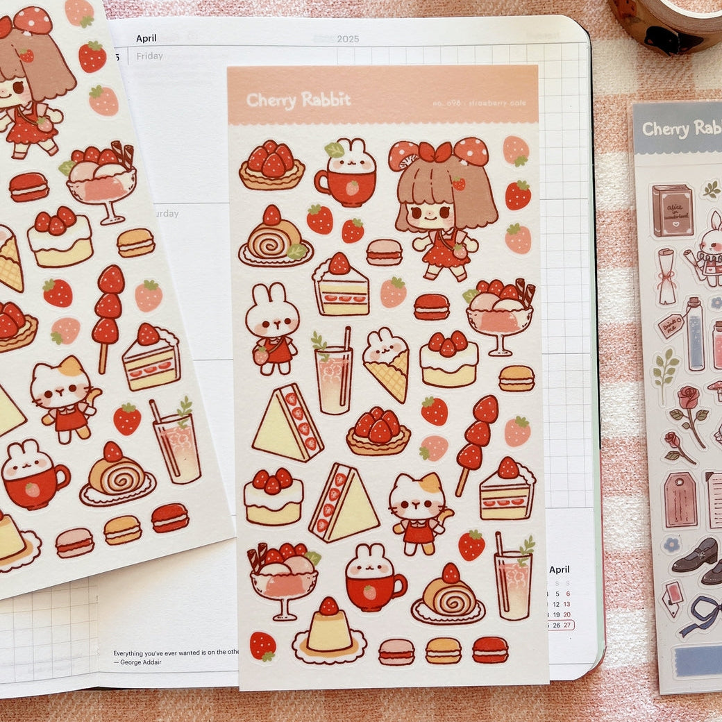 Strawberry Cafe Sticker Sheet No.098