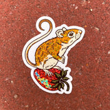 Strawberry Mouse Glitter Sticker