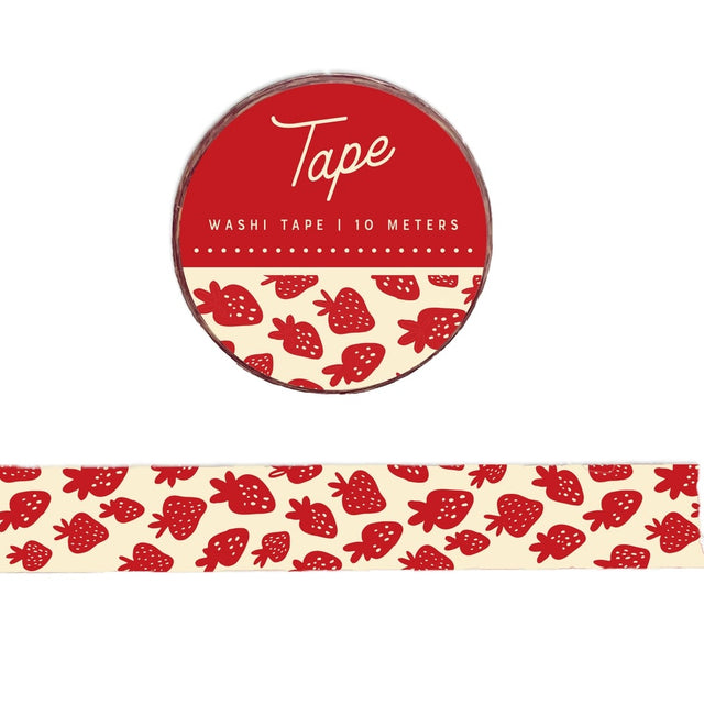 Add a sweet touch to your crafts with our Strawberry Washi Tape! Featuring a delightful pattern of juicy strawberries, this tape brings a fresh and playful vibe to planners, scrapbooks, and gift wrap. Its gentle adhesive ensures easy repositioning, making it a charming and versatile addition to your DIY projects.

Additional Details:
- 15 mm width
- 10 m length