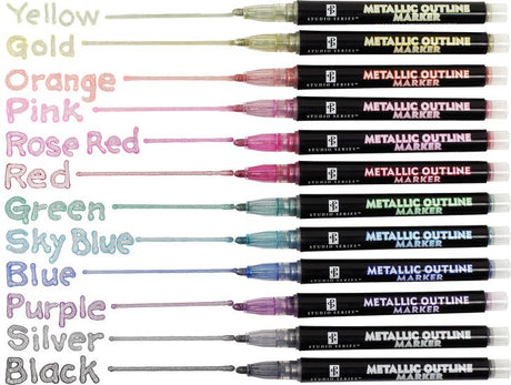 Studio Series Metallic Outline Markers (Set of 12)