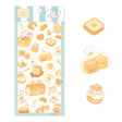 The Happy Bakery sticker collection features Muffinmaru and friends alongside delicious baked goods. This sticker sheet is filled with freshly baked bread, perfect for adding a sprinkle of cuteness to your planner or journal.

Dimensions: 3.5" x 7.8" (9cm x 20cm)
Material: PET
Quantity: 1 sheet