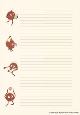 Add a touch of magic and whimsy to your correspondence with this stationery set featuring beloved characters from Spirited Away, Studio Ghibli’s award-winning film about a young girl’s journey through the spirit realm.

This set includes 30 letter-writing sheets (6 unique designs) featuring iconic characters and scenes from the film, 30 coordinating envelopes, plus 70 stickers.