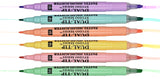 Beautiful pastel highlighters won't smudge or bleed, even through the thinnest of pages! Set of 6 highlighters.

Versatile dual tips. Broad chisel tip for highlighting. Narrow tip for underlining. Uniquely formulated waxy highlighters are bleed- and feather-resistant, even on thin pages in Bibles, magazines, textbooks, and more. Vibrant fluorescent pigment ink.&nbsp;Easy-on-the-eye pastels are perfect for planners, handwritten notes, documents, and so much more!&nbsp;