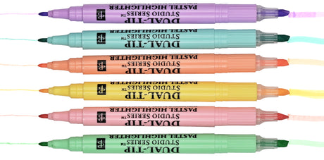 Beautiful pastel highlighters won't smudge or bleed, even through the thinnest of pages! Set of 6 highlighters.

Versatile dual tips. Broad chisel tip for highlighting. Narrow tip for underlining. Uniquely formulated waxy highlighters are bleed- and feather-resistant, even on thin pages in Bibles, magazines, textbooks, and more. Vibrant fluorescent pigment ink.&nbsp;Easy-on-the-eye pastels are perfect for planners, handwritten notes, documents, and so much more!&nbsp;