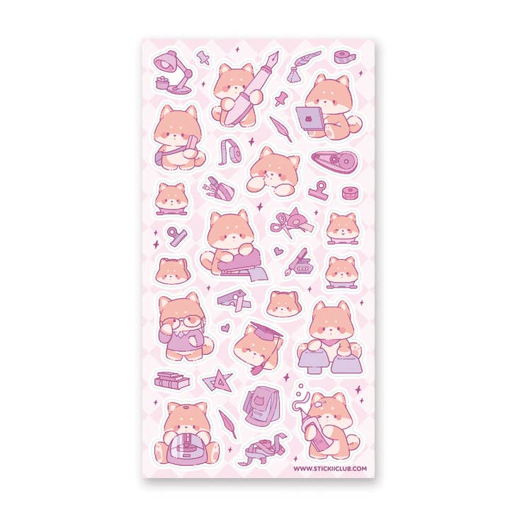 Hoja de calcomanías de Shibas estudiosos – Little Craft Place