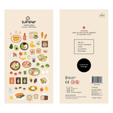 Bring delicious charm to your journal, planner, or happy mail with the Food Trip #5 sticker sheet from Suatelier. Packed with adorable food illustrations and cozy snack‑time moments, this sheet captures the joy of eating well and savoring the little things. Known for their soft colors and playful aesthetic, Suatelier stickers add an instant dose of warmth and whimsy wherever you place them.

Package measures approx. 8" x 3.5"
Includes 1 sticker sheet