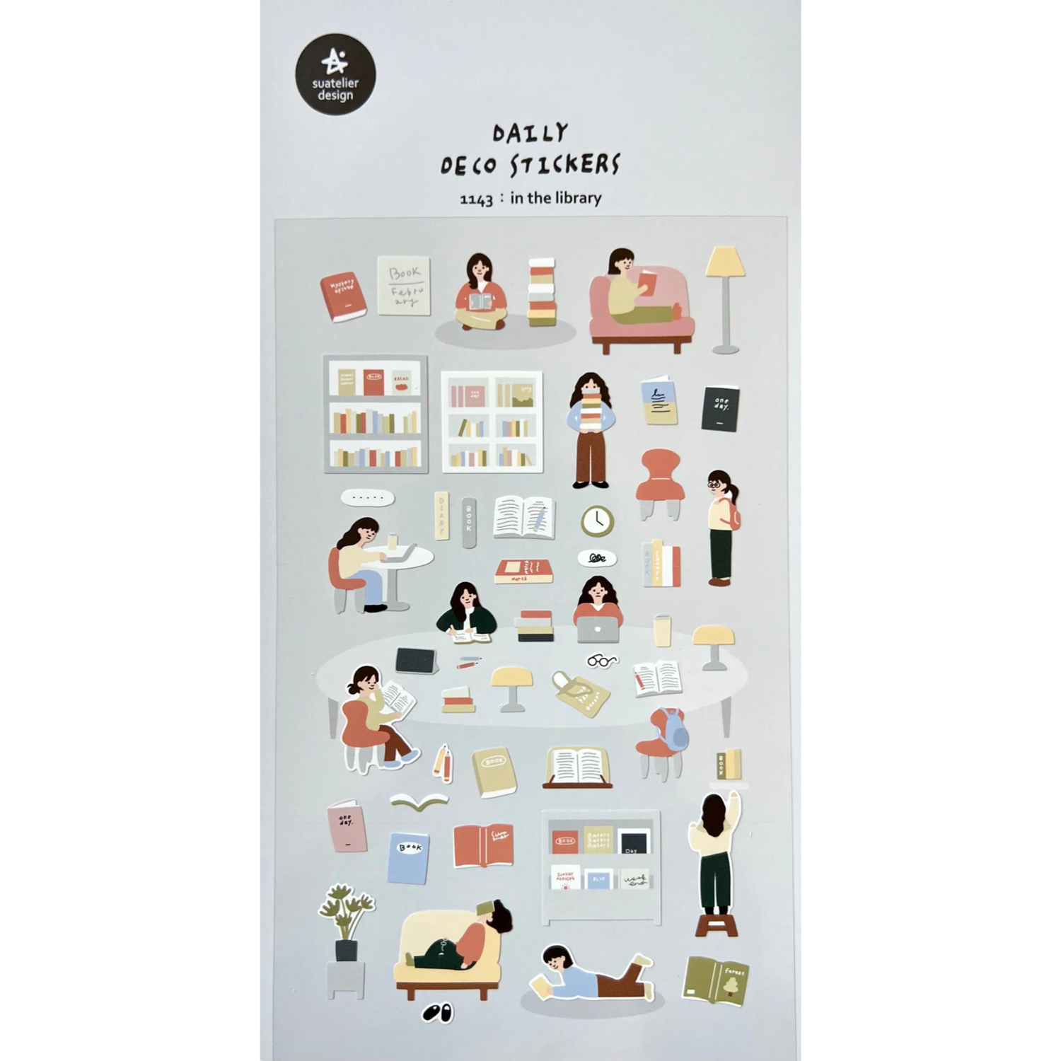 Suatelier Sticker Sheet - In The Library

Step into a cozy world of books, warm lighting, and quiet moments with the In The Library sticker sheet from Suatelier. Designed with their signature soft colors and whimsical charm, this sheet beautifully captures the magic of library life—perfect for readers, journalers, and anyone who loves a peaceful aesthetic. Known for their soft colors and playful aesthetic, Suatelier stickers add an instant dose of warmth and whimsy wherever you place them.

Package measures