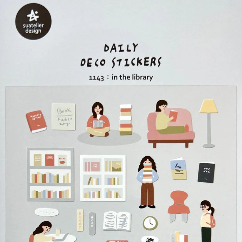 Suatelier Sticker Sheet - In The Library

Step into a cozy world of books, warm lighting, and quiet moments with the In The Library sticker sheet from Suatelier. Designed with their signature soft colors and whimsical charm, this sheet beautifully captures the magic of library life—perfect for readers, journalers, and anyone who loves a peaceful aesthetic. Known for their soft colors and playful aesthetic, Suatelier stickers add an instant dose of warmth and whimsy wherever you place them.

Package measures