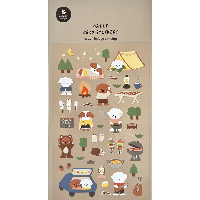 Suatelier Sticker Sheet - Let's Go Camping

Bring the magic of the outdoors into your journal or planner with the Let’s Go Camping sticker sheet from Suatelier. Filled with charming illustrations of tents, campfires, nature scenes, and cozy adventure moments, this sheet captures the joy of escaping into the wild. Known for their soft colors and playful aesthetic, Suatelier stickers add an instant dose of warmth and whimsy wherever you place them.

Package measures approx. 8" x 3.5"
Includes 1 sticker sheet