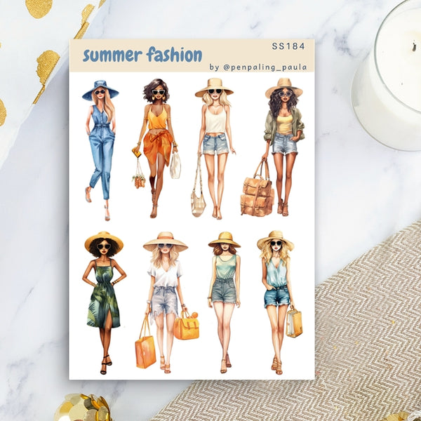 Summer Fashion Sticker Sheet