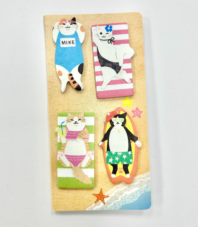 Summer Cat Die-Cut Page Markers

This set of die-cut sticky notes doubles as a bookmark. It features cats in various cute summer outfits.

A set of die-cut sticky tabs featuring illustrations of cats wearing cute summer outfits
Total of 80 tabs with 4 different designs