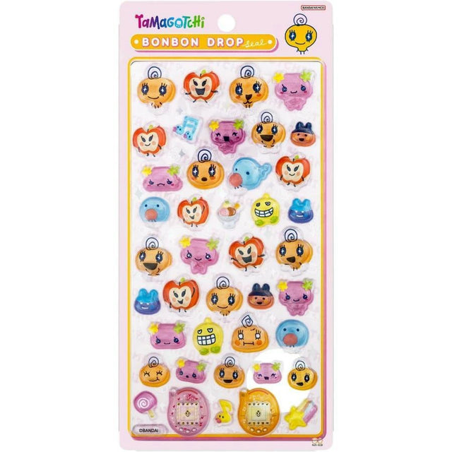 Show your love for Tamagotchi with these adorable 3D bonbon drop sticker sheets! These stickers are perfect for decorating your notebook, planner or phone case.&nbsp;

Dimensions:&nbsp;95mm x 170mm x 5mm
Material: PVC
Includes 1 sticker sheet