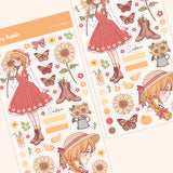 Cherry Rabbit Sunflower Sticker Sheet
