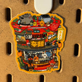 Die cut stickers are roughly 3x3" and are laminated with a Matte finish.

Waterproof
Dishwasher safe
Weatherproof
Vinyl