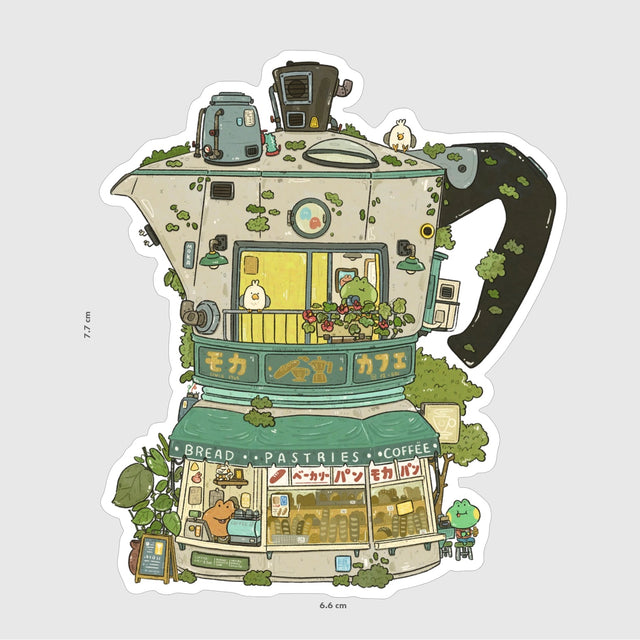 Sushiboiiiyy - Moka Frog Cafe Vinyl Sticker

Die cut stickers are roughly 3x3" and are laminated with a Matte finish.