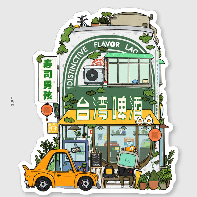 Die cut stickers are roughly 3x3" and are laminated with a Matte finish.

Waterproof
Dishwasher safe
Weatherproof
Vinyl