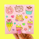 Sweet Kitties Theme Set Kawaii Decal Vinyl Sticker Sheet by Turtle's Soup.
