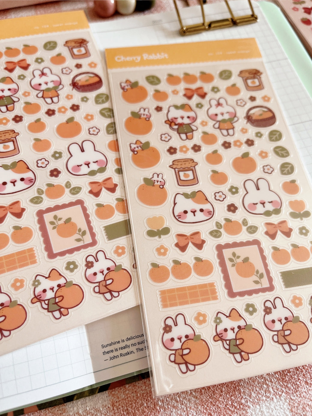 Cherry Rabbit Sweet Orange Sticker Sheet – Little Craft Place