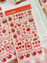 Cherry Rabbit Sweet Strawberry Sticker Sheet