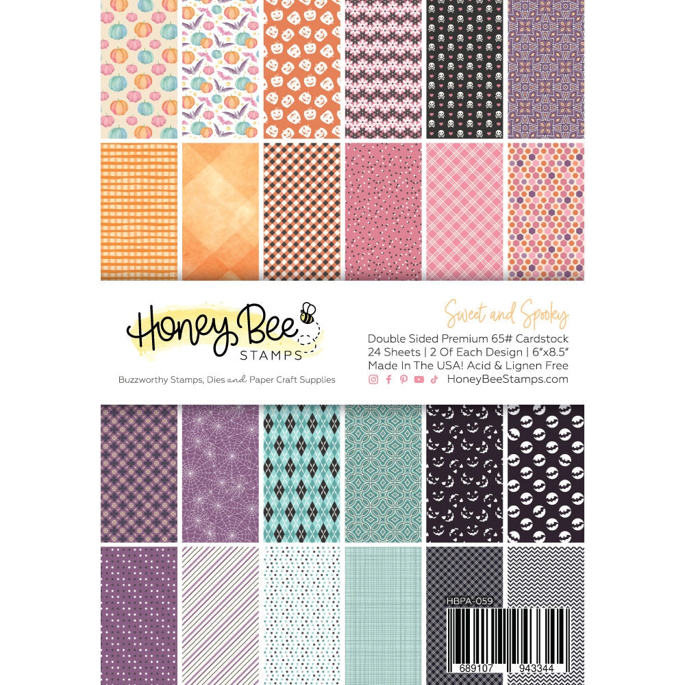 Honey Bee Stamps - Sweet & Spooky Paper Pad 6x8.5 - 24 Double-Sided Sheets