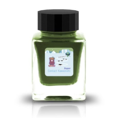 The Three-Year Anniversary Contact Collection features rich, vibrant colors with a smooth writing experience and fascinating characteristics such as shimmer and scent. The “Super” inks contain iridescent shimmer particles that shift color with the light, while the scented inks add a sensory twist to your writing. Please note that scented inks may feather when a large amount is applied—using fountain pen–friendly paper is recommended for the best results.