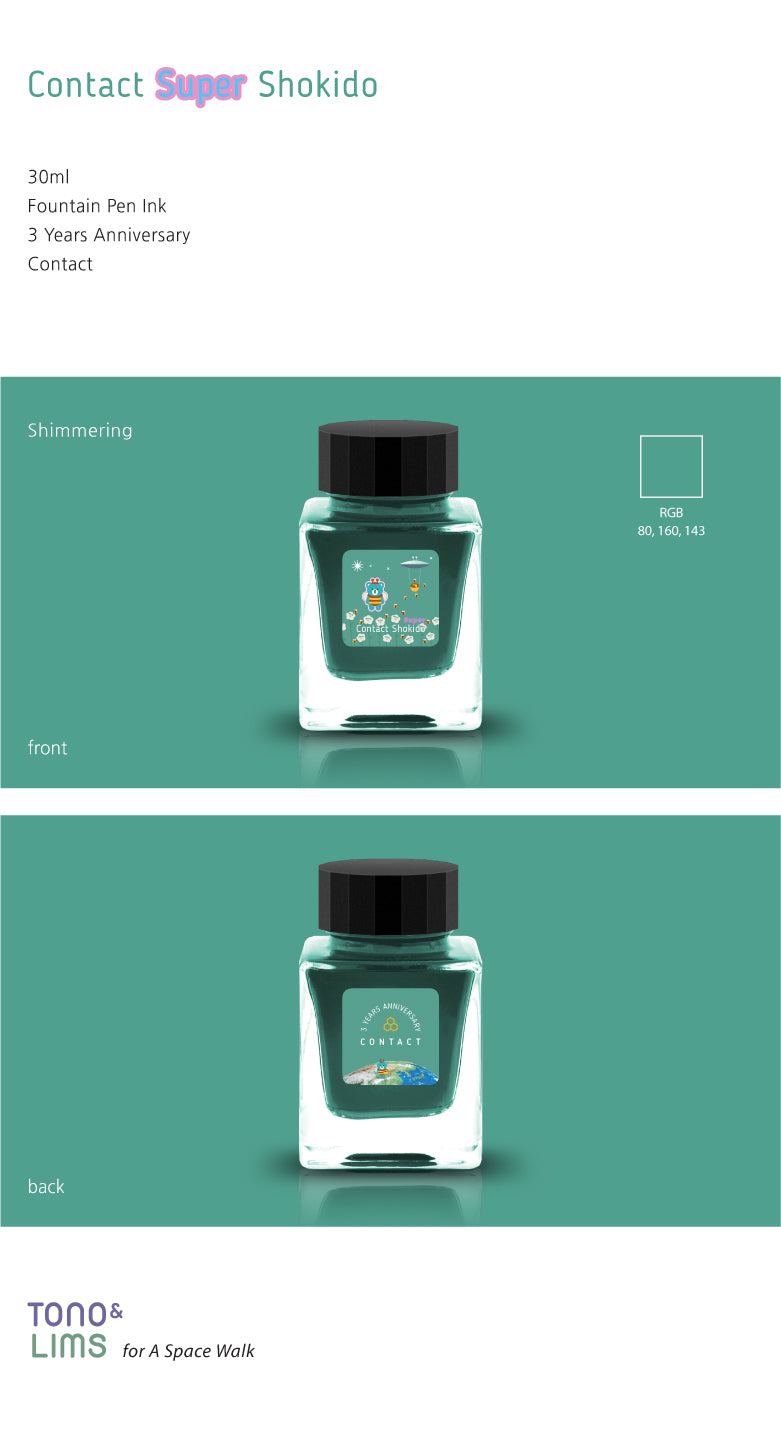 To celebrate Tono &amp; Lims’ third anniversary, this special collection pays tribute to the many friends, artists, and stationery professionals across Japan who have collaborated with the brand. Each ink in the series is named after one of these creative partners—ranging from glass pen makers like LUC to calligraphers like bechori—inviting you to join Tono &amp; Lims in a whimsical world of imagination and artistry.&nbsp;In this anniversary universe, some artists are represented by two unique ink colors: 