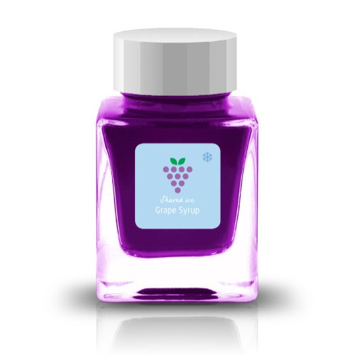 Inspired by the cool delight of shaved ice on a hot summer day, this series captures the sparkle and sweetness of your favorite treats.&nbsp;Soft Ice and Flake Ice embody the glistening texture of ice itself—clear bases filled with holographic and silver shimmer. The remaining nine inks take their cue from beloved flavors like strawberry, melon, and Ramune, bursting with vivid, cheerful color. Bright, refreshing, and full of life, these inks are sure to bring a splash of summer joy to your writing.