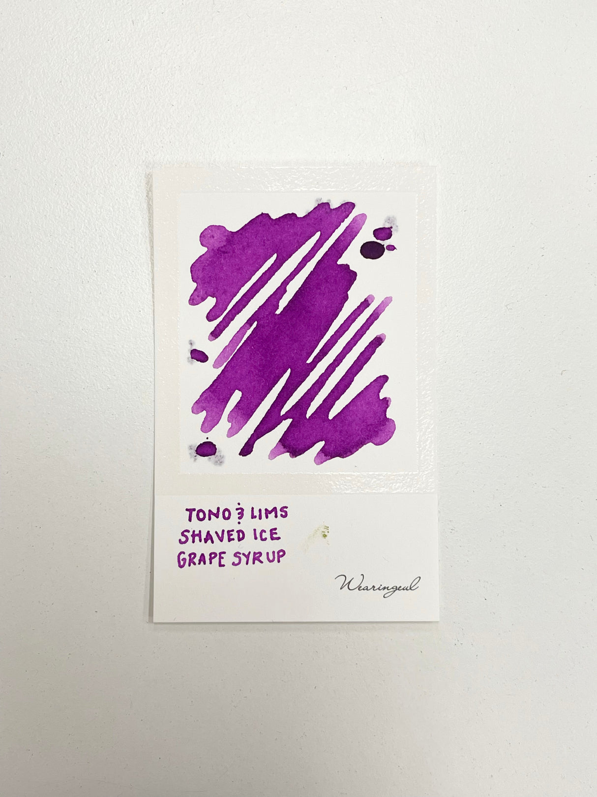 Ink swatch for TONO & LIMS - Shaved Ice Grape Syrup Ink
