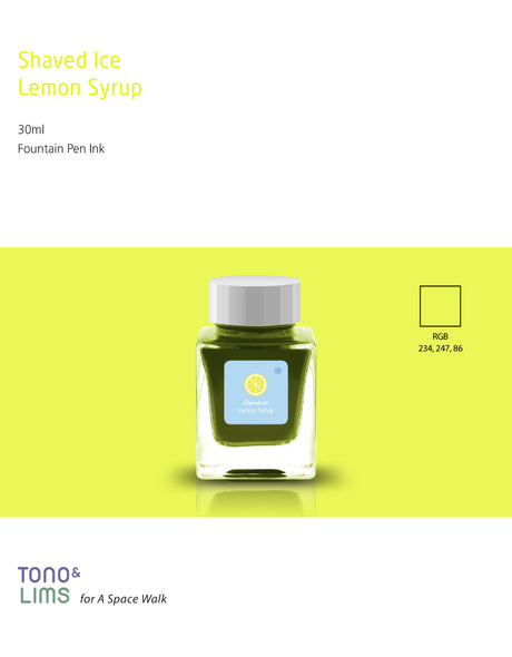 TONO &amp; LIMS - Shaved Ice Lemon Syrup Ink

30 ml fountain pen ink.