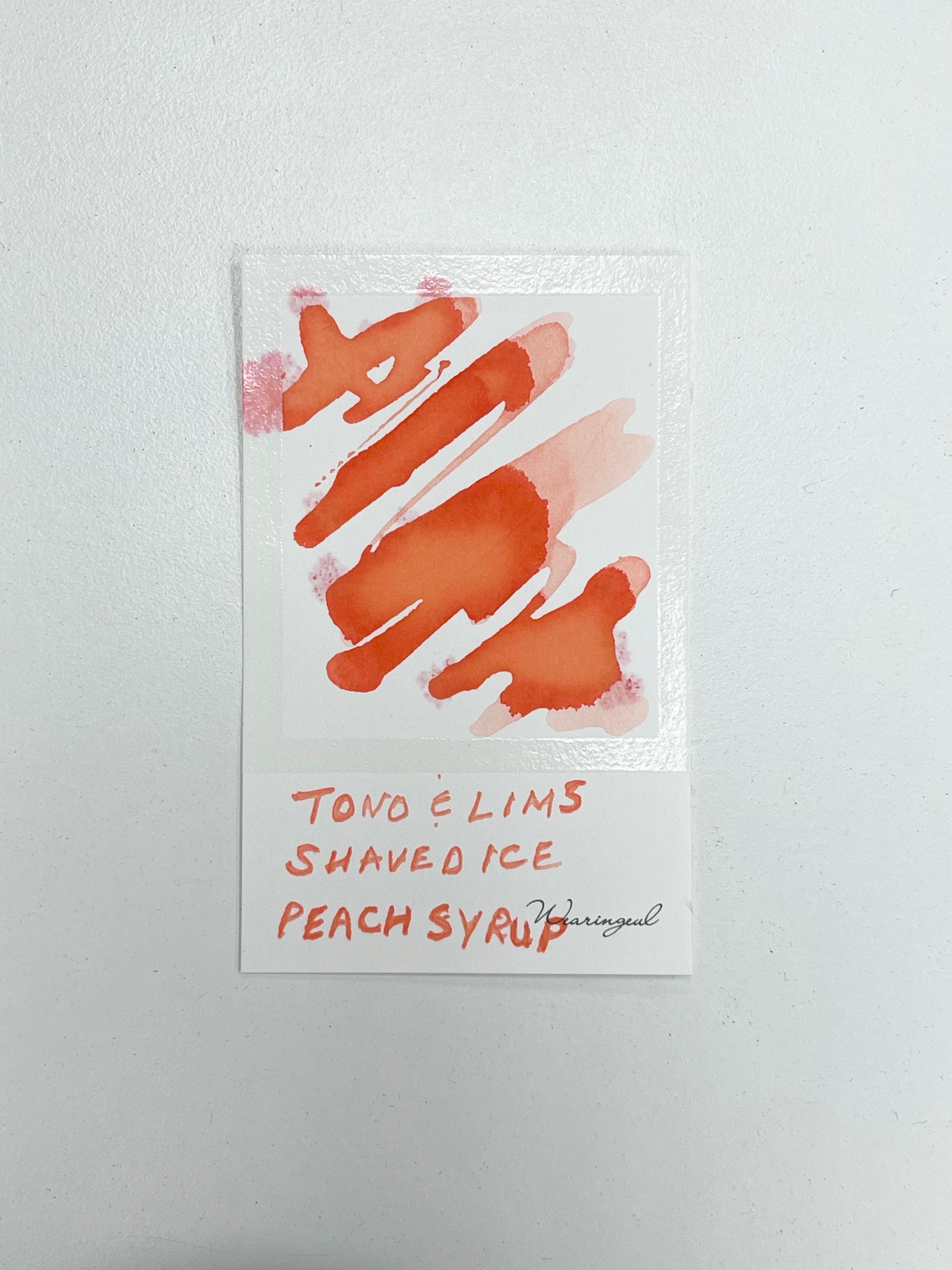 Ink swatch for TONO & LIMS - Shaved Ice Peach Syrup Ink