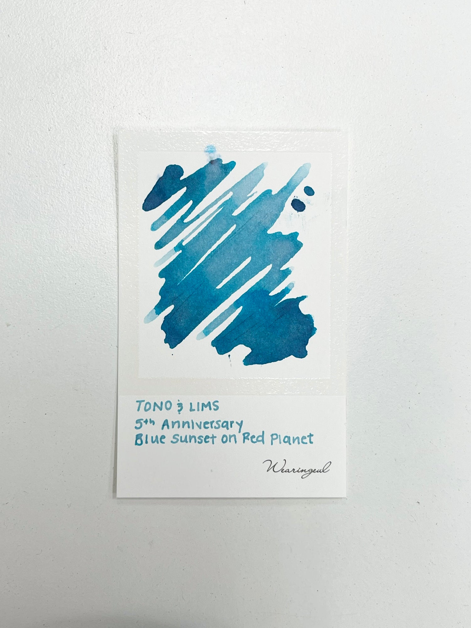 Ink swatch for TONO & LIMS 5th Anniversary Blue Sunset on Red Planet Ink