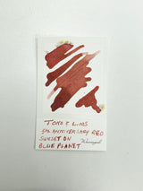 Ink swatch for TONO & LIMS 5th Anniversary Red Sunset on Blue Planet Ink
