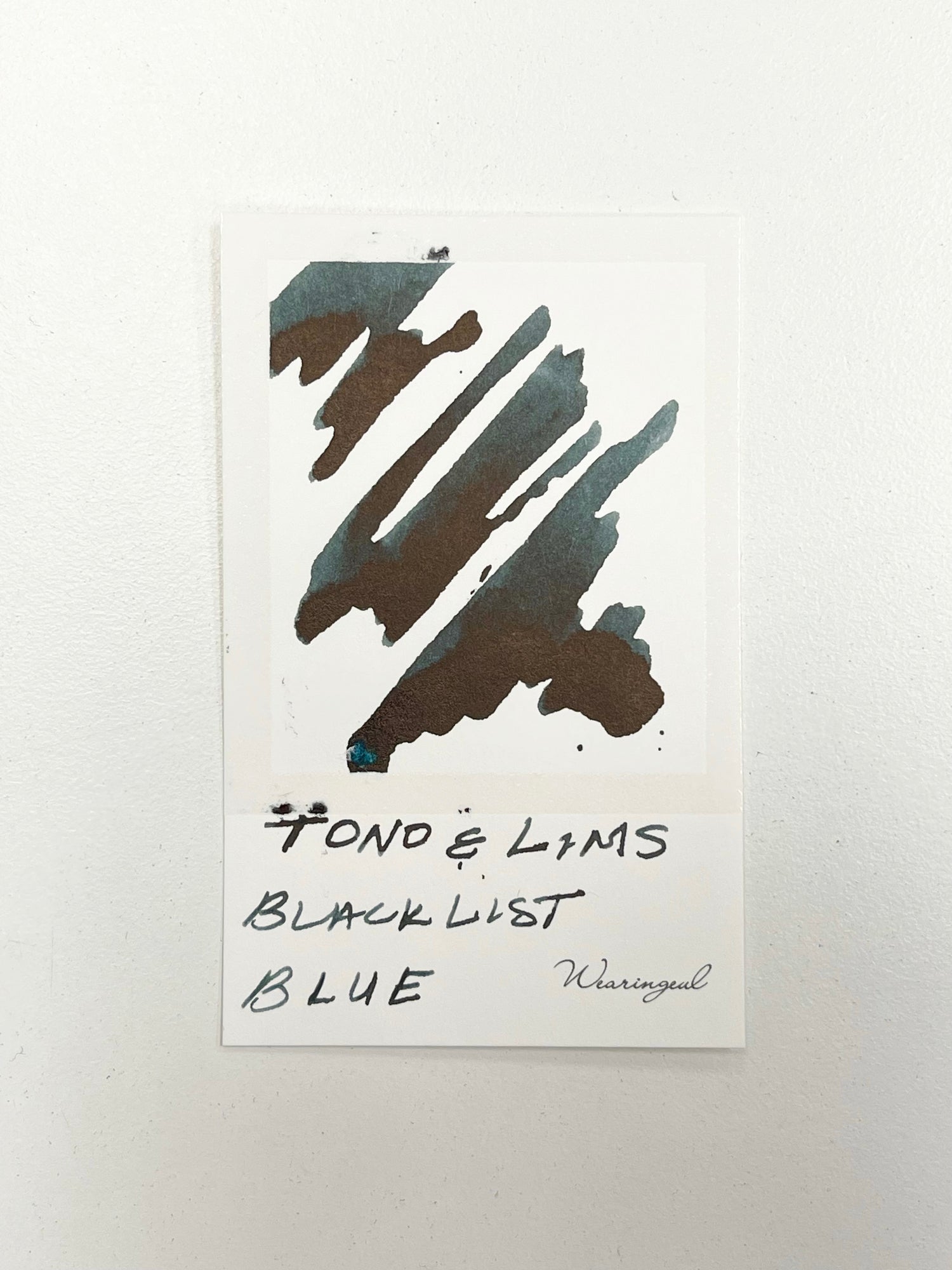 Ink swatch for TONO & LIMS BLACK LIST Blue Ink