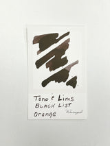 Ink swatch for TONO & LIMS BLACK LIST Orange Ink