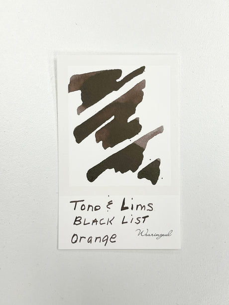 Ink swatch for TONO & LIMS BLACK LIST Orange Ink