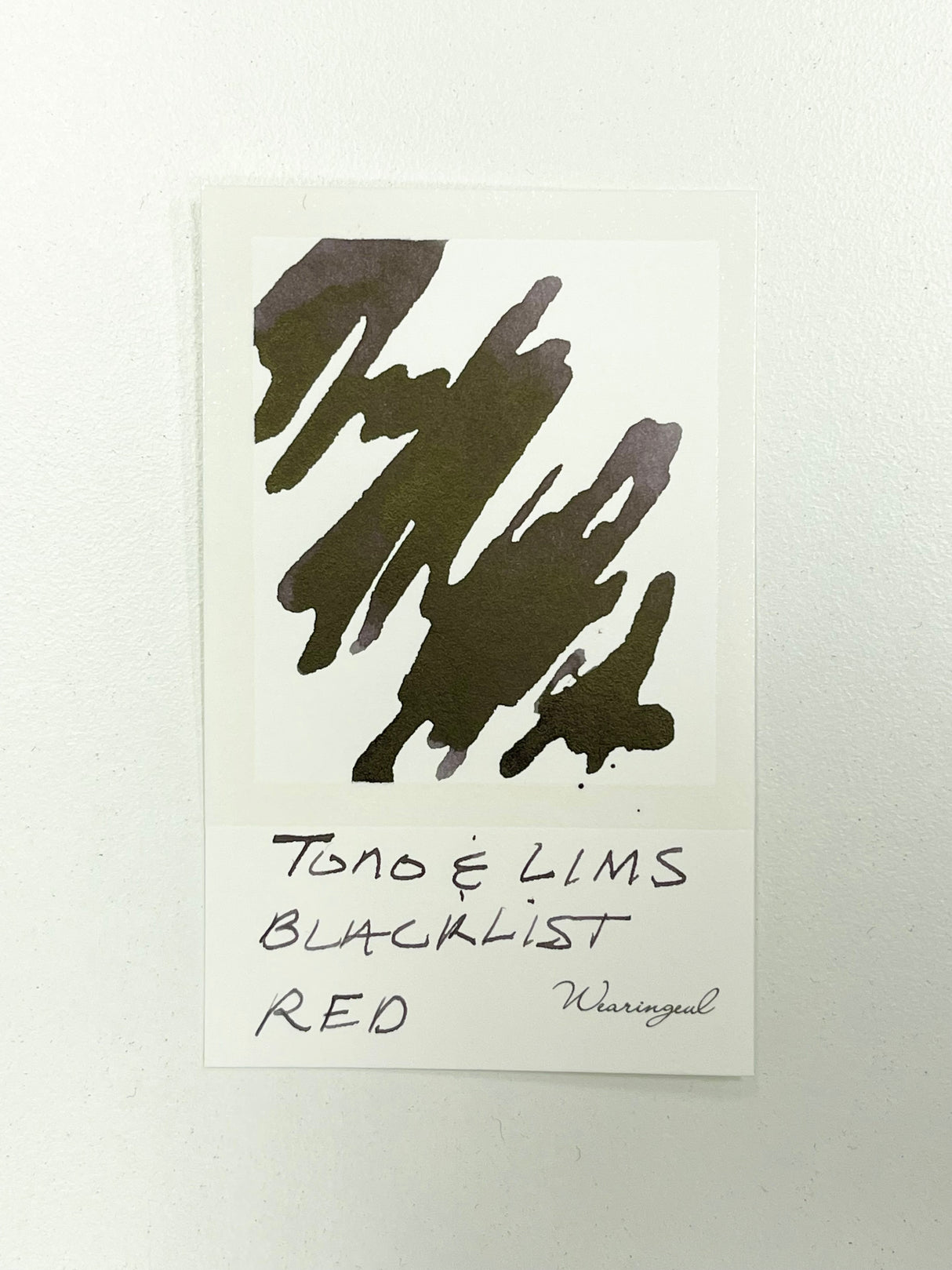 Ink swatch for TONO & LIMS BLACK LIST Red Ink