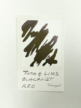 Ink swatch for TONO & LIMS BLACK LIST Red Ink